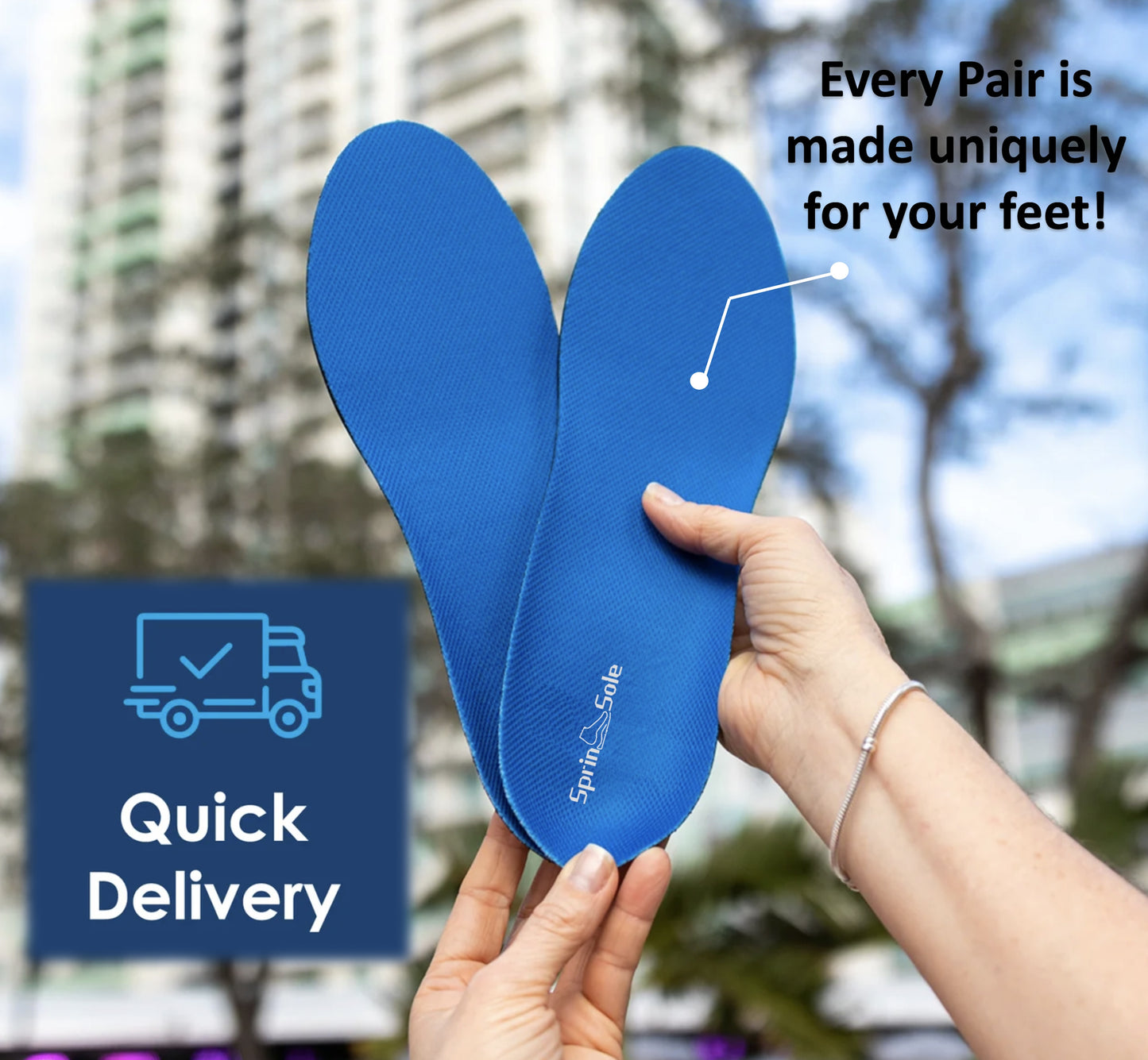 SprinSole Omni Custom Insoles | pain-relief orthotics with EXTRA arch-support