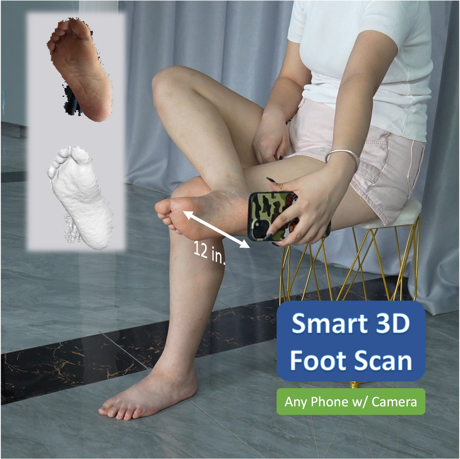 SprinSole custom orthotics 3D foot scanning with your phone at home